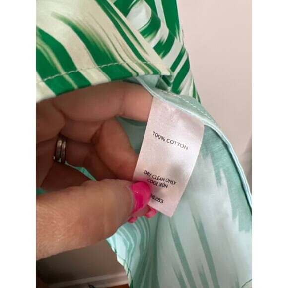 NEW Figue Hayden Lightweight Poplin Ikat Print Maxi Skirt Green Size: 4 - Picture 5 of 7